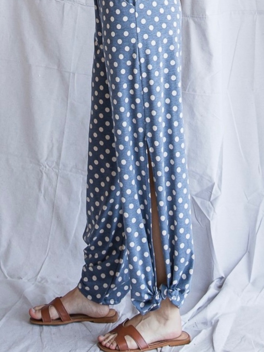 Polka Dot Side Split Pants